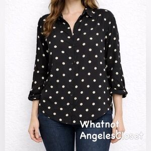 Zara Black and White Polka Dot Shirt